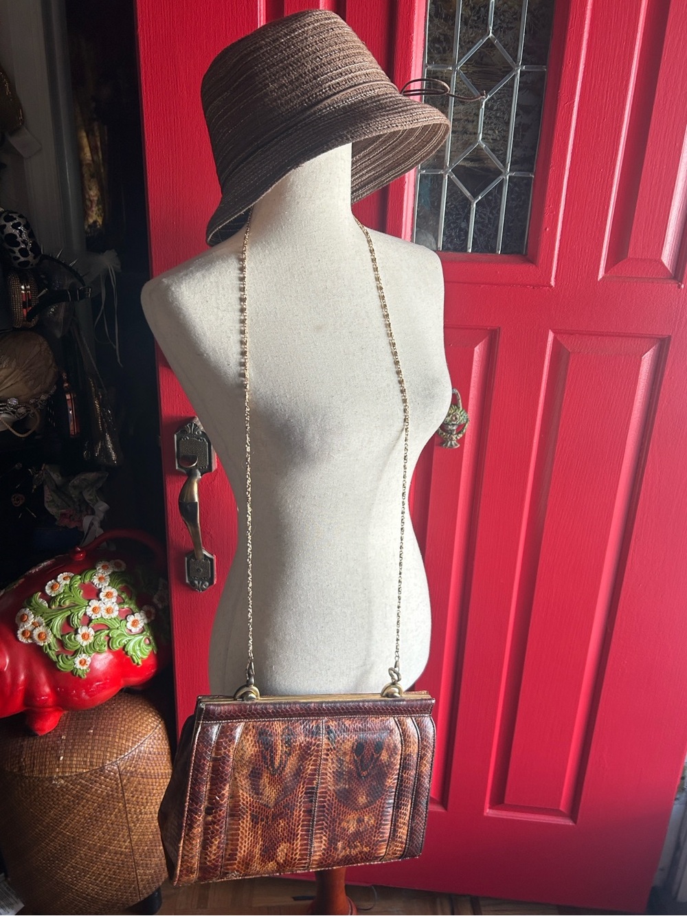Vintage Genuine Cobra Snakeskin Crossbody Bag - Picture 16 of 16